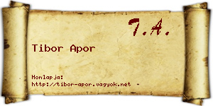 Tibor Apor névjegykártya